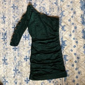 Green sparkly party dress